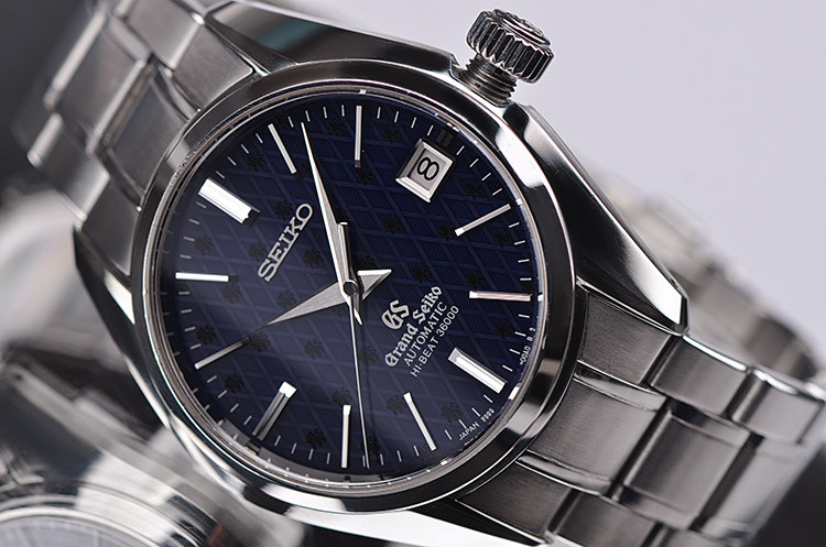 已售出【98新】精工GS亚洲限量版蓝面大三针日历高频机芯男表SBGH031G