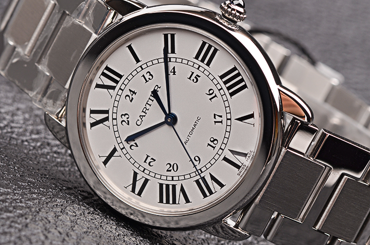 已售出【未使用品】卡地亚Ronde Solo大三针自动机械钢带女表WSRN0012