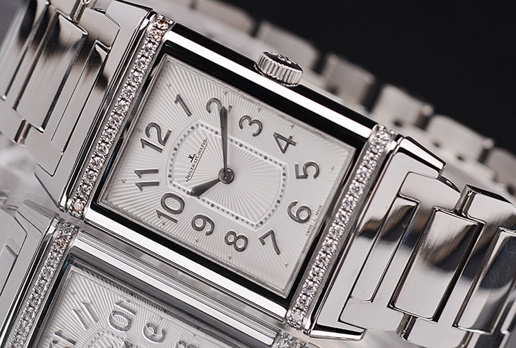 已售出【98新】积家翻转系列精钢镶钻手上链钢带女表Q3208121在保