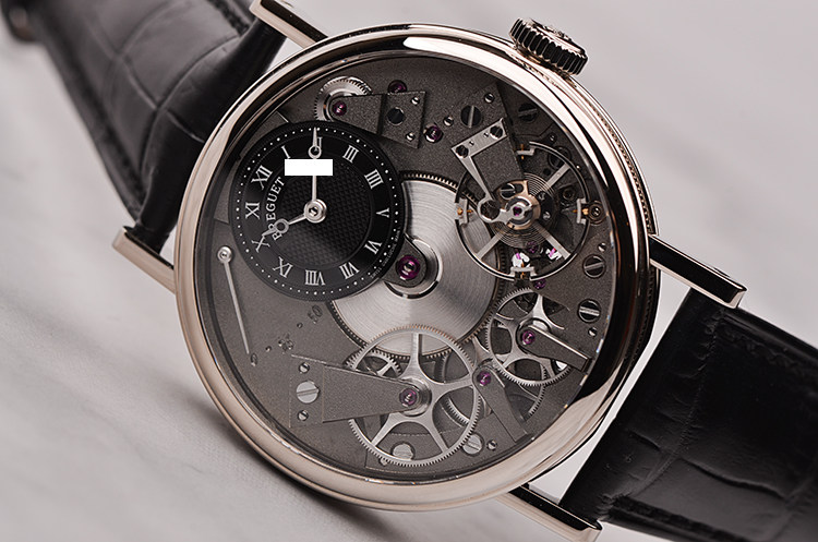 已售出【97新】宝玑白金镂空动显手上链皮带男表7027BB/G9/9V6