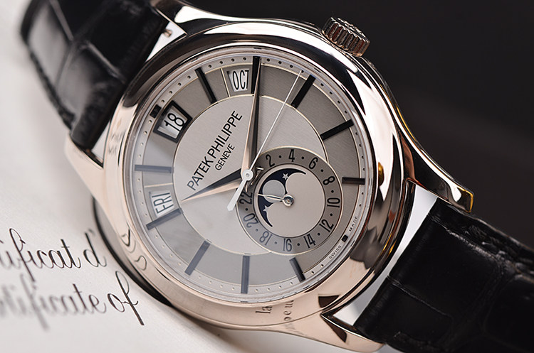 已售出【98新】百达翡丽复杂功能时计玫瑰金年历月相自动男表5205G-001