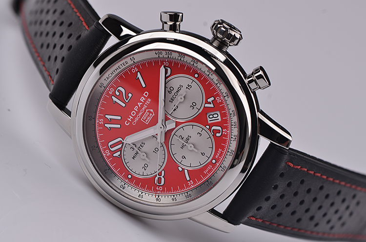 已售出【98新】萧邦经典赛车限量版计时日历自动胶带男表168589-3008