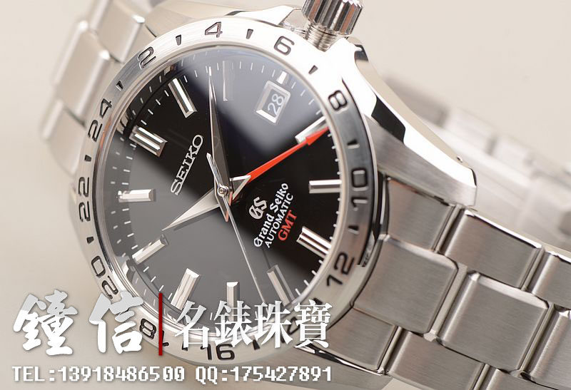 已售出【97新】大精工Grand Seiko 双时区GMT自动机械钢带男表 天文台