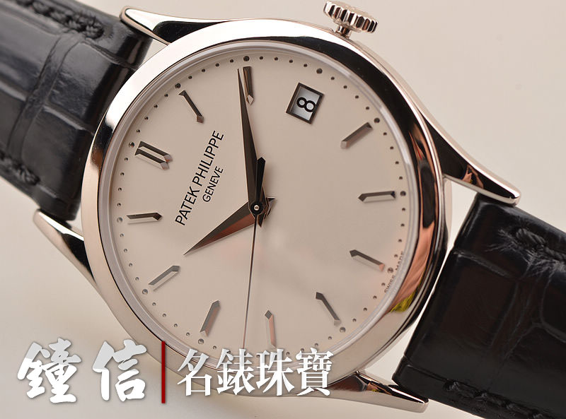 已售出【98新】百达翡丽白金大三针自动机械男表5296G-010全套有发票