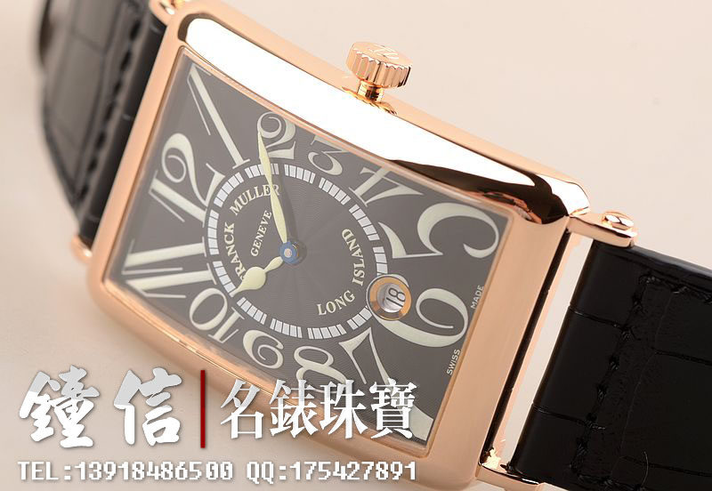 已售出【97新】法兰克穆勒长岛玫瑰金大号自动机械皮带男表1150 SC DT