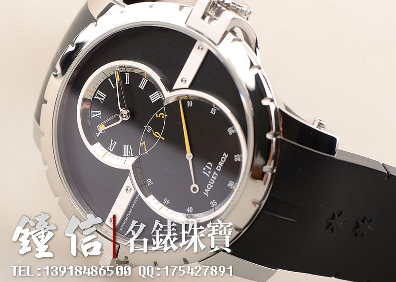 已售出【98新】雅克德罗新款运动型大秒针自动机械男表J029030409全附件