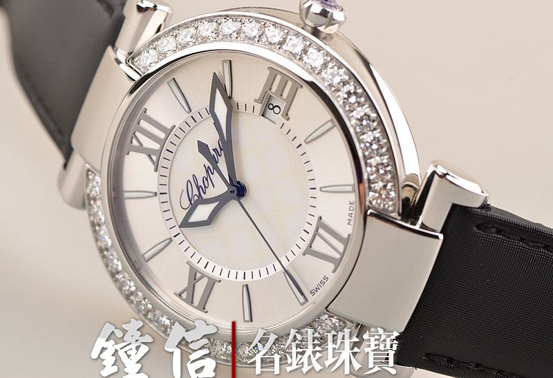 已售出【98新】萧邦精钢镶钻40MM大号贝母盘自动机械女表388531-3002