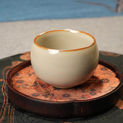 铁胎仿古汝窑陶瓷茶具单杯茶杯主人杯罗汉杯