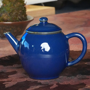 官窑陶瓷茶具庄老师手作原矿泥料铁胎佛青知音壶泡茶壶