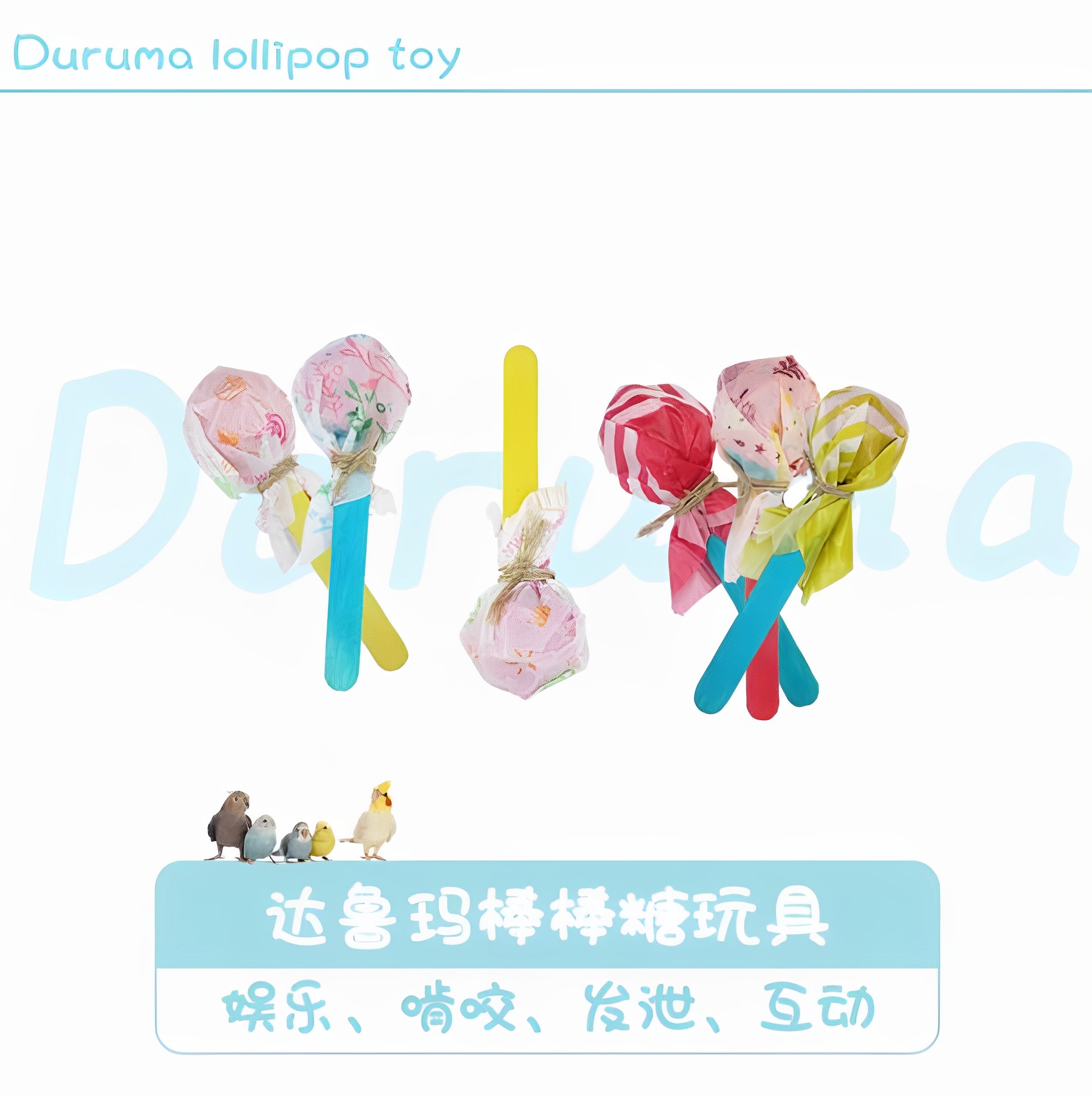 达鲁玛鹦鹉啃咬玩具棒棒糖娱乐啃咬玩耍CG鹦鹉工作室