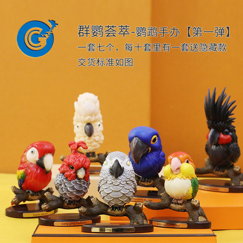 群鹦荟萃鹦鹉萌宠卡通树脂手办桌面摆件（第一弹） CG