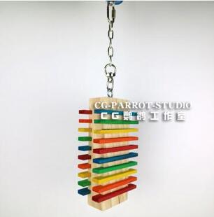 SUNPET AYC彩虹梯 人气鹦鹉玩具啃咬逗趣天然材料无害色素玩具 CG