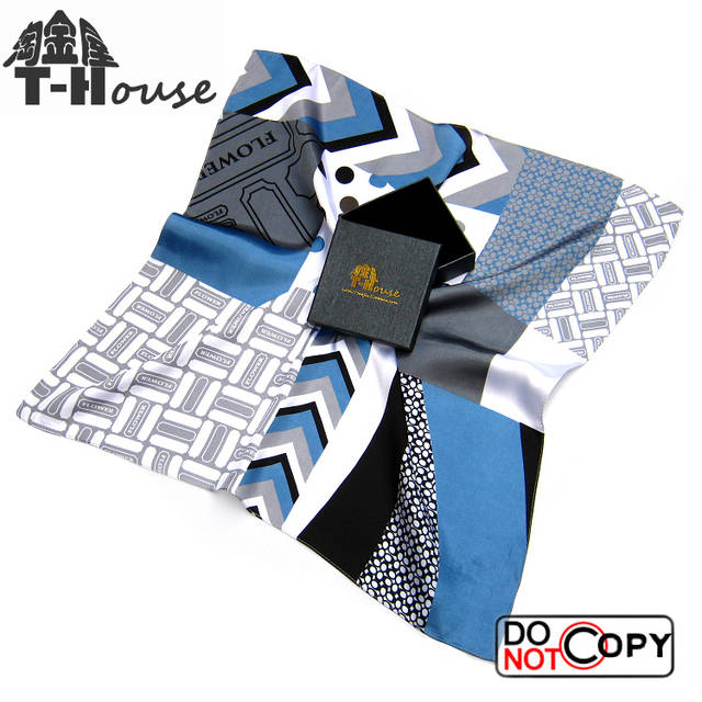 拼接印花男士英伦风小方巾
