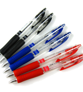 日本三菱SN-100圆珠笔 05mm原子红色 uni-ball新款黑色按动笔芯