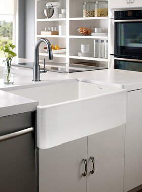 Fireclay单碗厨房水槽33寸商用厨房陶瓷水槽 菜盆 大号陶瓷洗碗池