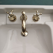 锆金色铜三孔水龙头卫生间洗手洗脸盆冷热台盆龙头高品质出口英国