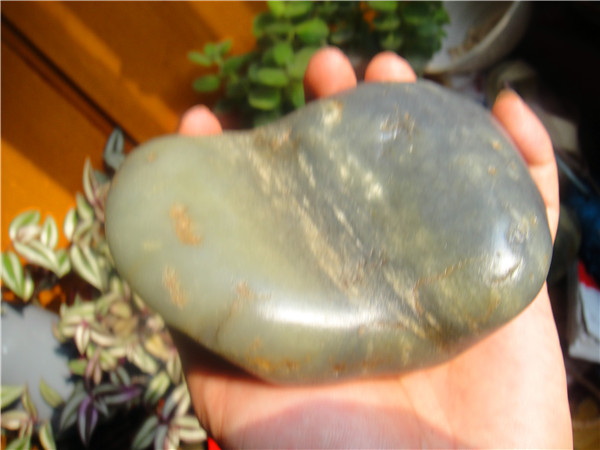 890克新疆和田玉籽料原石（半青花半青白）