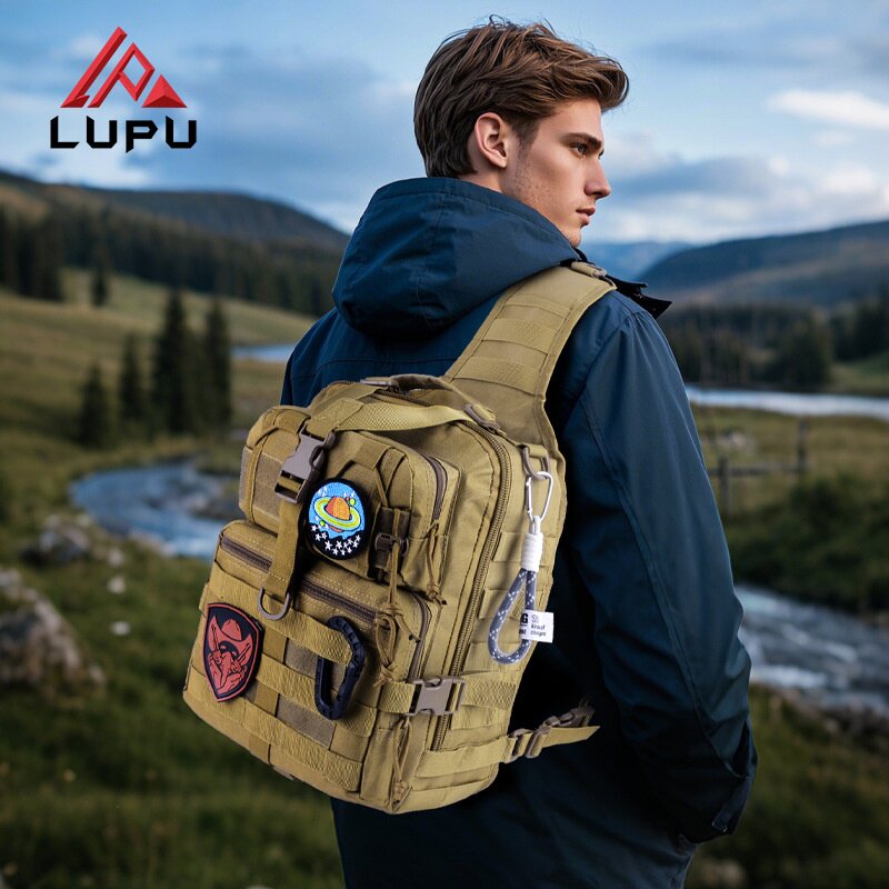 胸包男士单肩斜挎包新款户外路亚战术背包钢珠多功能腰包男弹弓