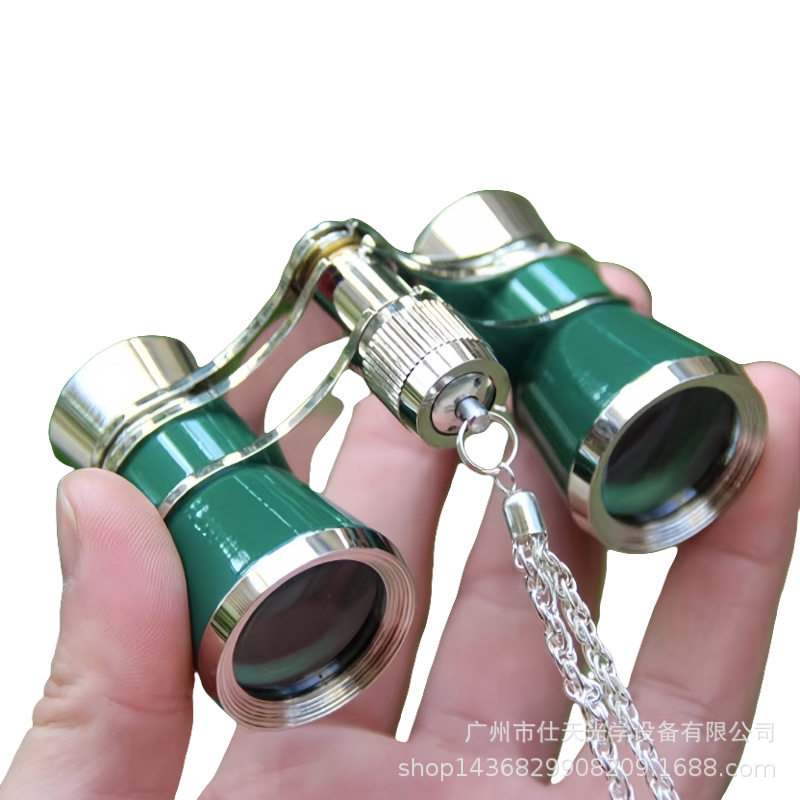 你话剧舞台剧演出袖珍便携式观剧镜3X25金属高清复古双 筒望远镜