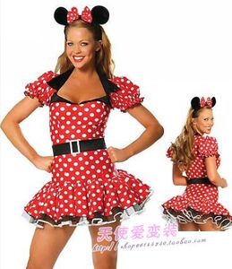 万圣节红色波点迪士尼米奇装米老鼠COSPLAY 夜店DS女演出服装
