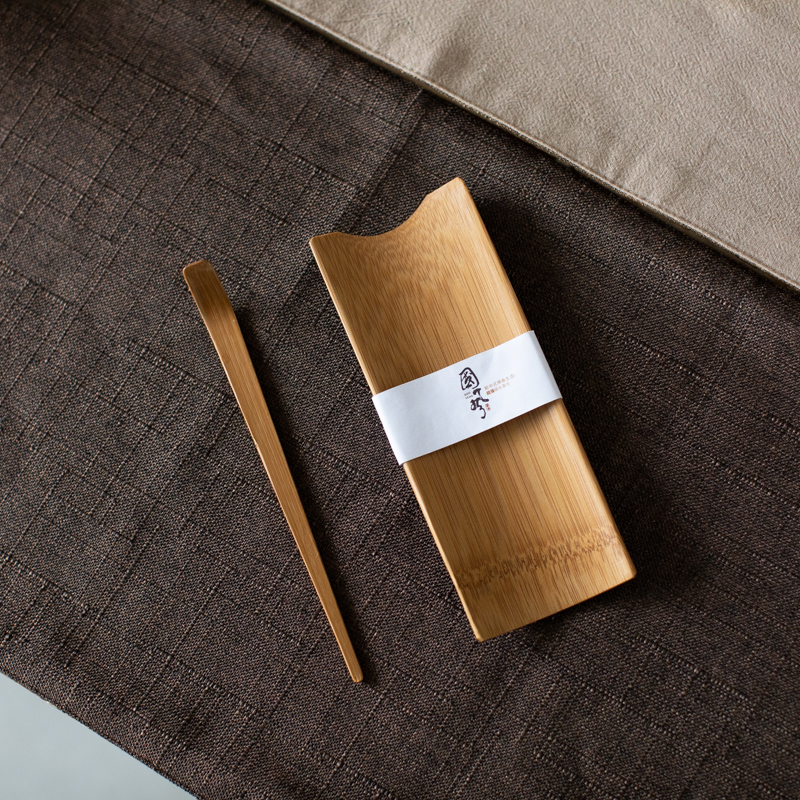 竹制茶则两件套茶道茶夹茶拨