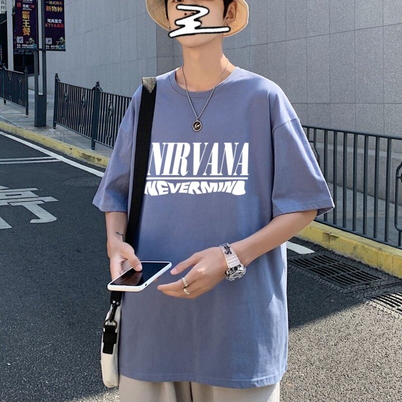 T3324P25克莱因蓝T男港风T恤落肩款宽松T恤仓库一件起正常配送中,男装T恤,星座510A-1