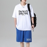 TZ3505男夏季薄款潮牌短裤休闲运动套装轻奢时尚感男士短袖t恤，男装休闲套装，星座510A-1