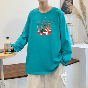 C2621P30男士长袖t恤春季潮牌薄款宽松潮流春装卫衣服春衣打底衫图片