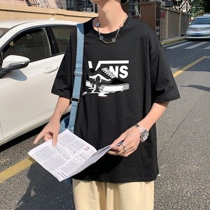 T3357P25克莱因蓝T 仓库一件起正常配送中男港风T恤落肩款宽松T恤图片