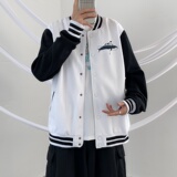 BQ3229P75港风潮牌休闲宽松夹克男外套男潮胸前小标印花棒球服，男装夹克，星座510A-1