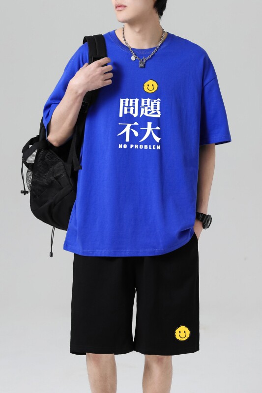 TZ3517休闲运动套装轻奢时尚感男士短袖t恤男夏季薄款潮牌短裤,男装休闲套装,星座510A-1