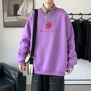 Y2299P38港风21秋季新款动漫圆领卫衣男潮流宽松青少年休闲外套图片