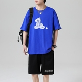 TZ3504休闲运动套装轻奢时尚感男士短袖t恤男夏季薄款潮牌短裤，男装休闲套装，星座510A-1