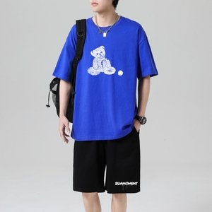 TZ3504休闲运动套装轻奢时尚感男士短袖t恤男夏季薄款潮牌短裤,男装休闲套装,星座510A-1