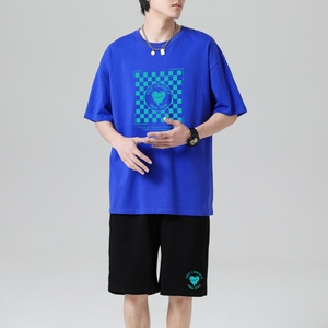 TZ3508男士短袖t恤男夏季薄款潮牌短裤休闲运动套装轻奢时尚感图片
