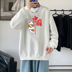 Y2414P38主推 2022秋季ins潮男士潮趣印花卫衣时尚圆领宽松上衣图片