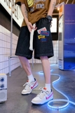 DN3834港风牛仔短裤男宽松休闲韩版日系港风潮牌工装短裤男，男装牛仔裤，星座510A-1