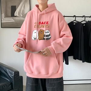 L2832P482023秋新款港风ins连帽套头印花卫衣外套学生男女图片