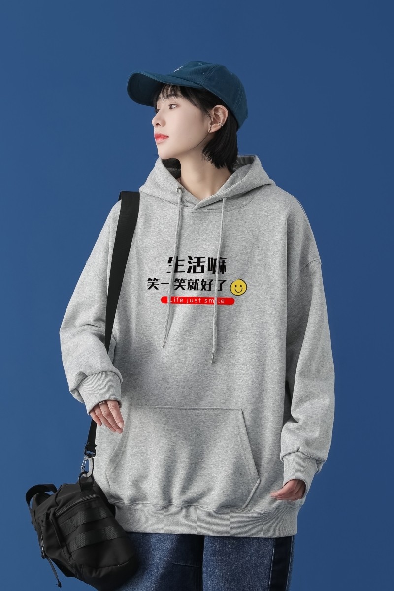 L2471P48中性模特2022秋新款港风ins连帽套头印花卫衣外套男卫衣,男装卫衣,星座510A-1