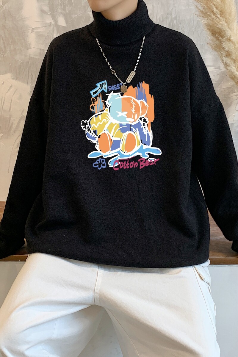 MG2703P65高领毛衣男休闲百搭潮牌2022年新款bf慵懒风简约针织衫,男装针织衫/毛衣,星座510A-1
