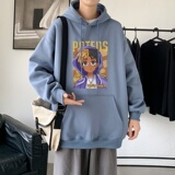 LD5671P38宽松学生美式复古印花卫衣男连帽高街潮牌潮流运动休闲，男装卫衣，星座510A-1