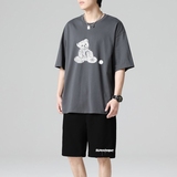 TZ3504短袖t恤男夏季薄款潮牌短裤休闲运动套装轻奢时尚感男士，男装休闲套装，星座510A-1