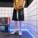 DN3807男宽松休闲韩版日系港风潮牌大口袋工装短裤男牛仔短裤，男装牛仔裤，星座510A-1