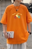 T3409P25男港风T恤落肩款宽松T恤克莱因蓝T圆领印花T恤正常配送中，男装T恤，星座510A-1