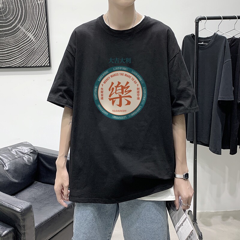 2021港风夏季宽松男女情侣短袖T恤XZ1102-1-T1677-P25,男装T恤,星座510A-1