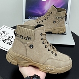 X2535P38高帮男鞋秋季新款马丁靴子男潮靴防水防滑工装靴运动板鞋，男鞋马丁靴，星座614-1