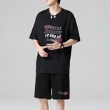 TZ3512短袖t恤男夏季薄款潮牌短裤休闲运动套装轻奢时尚感男士，男装休闲套装，星座510A-1