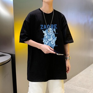 T3588P25已爆高街纯棉可供抖音直播夏季新款港风小熊印花短袖T恤图片