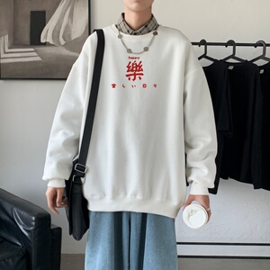 Y2299P38春秋季新款圆领卫衣男宽松套头衫港风休闲外套ins潮图片