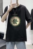 T1703P25港风100%棉2022新款短袖T恤男印花青春休闲，男装T恤，星座510A-1